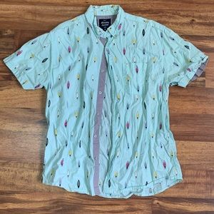 Massive Apparel Surfboard Collared Short Sleeve Shirt Mens Medium